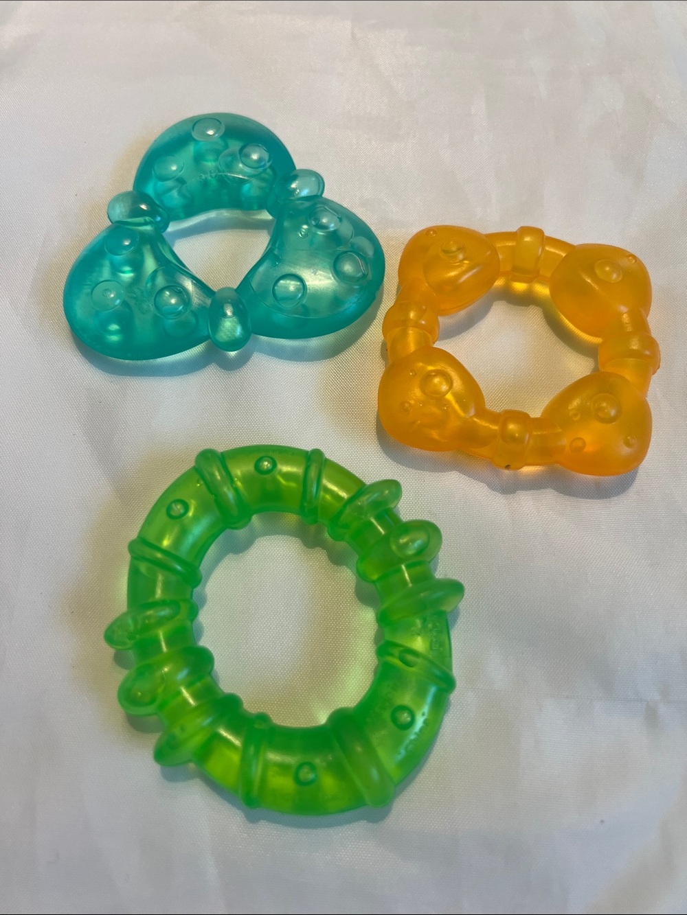 “Bundle 10/$13” Baby Teether set of 3 Textured Teething Rings girl boy gender
